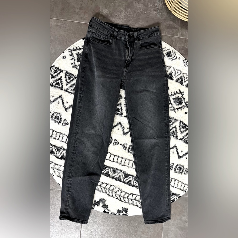 American Eagle black faded jeans.  Size 4 regular.